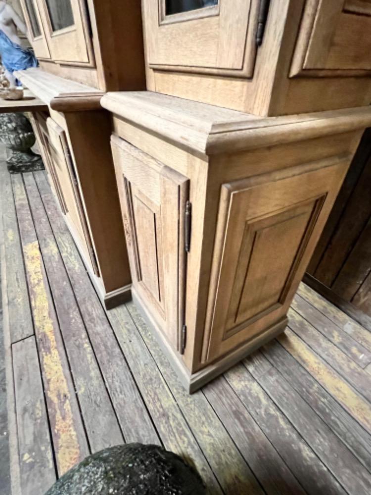 Washed oak cupboard, late 19th century 