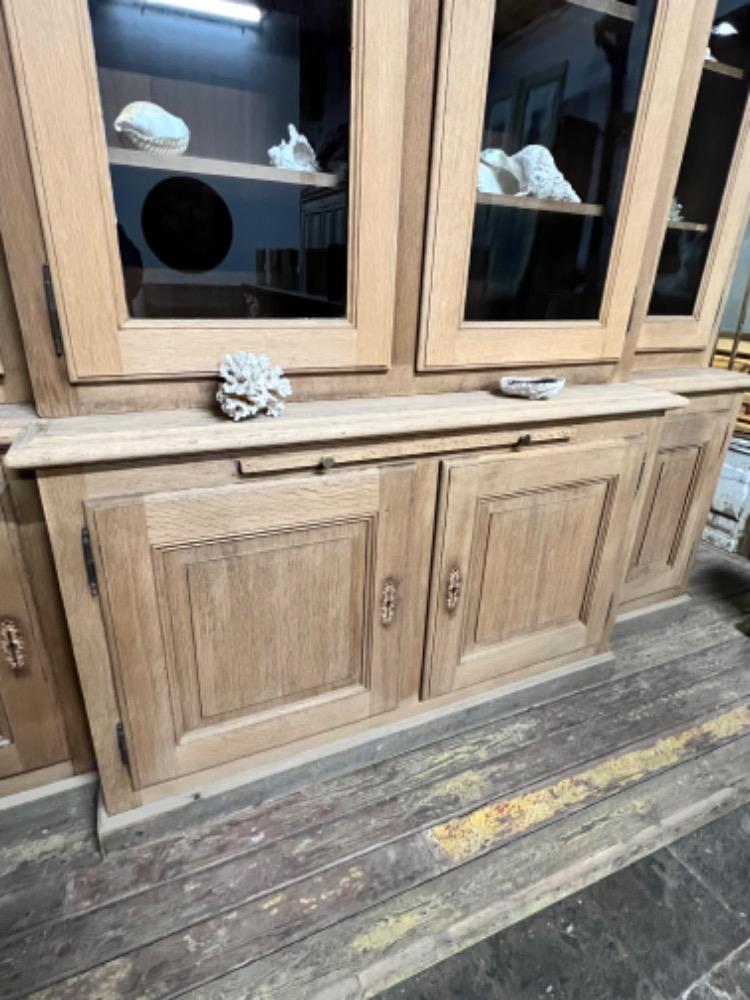 Washed oak cupboard, late 19th century 