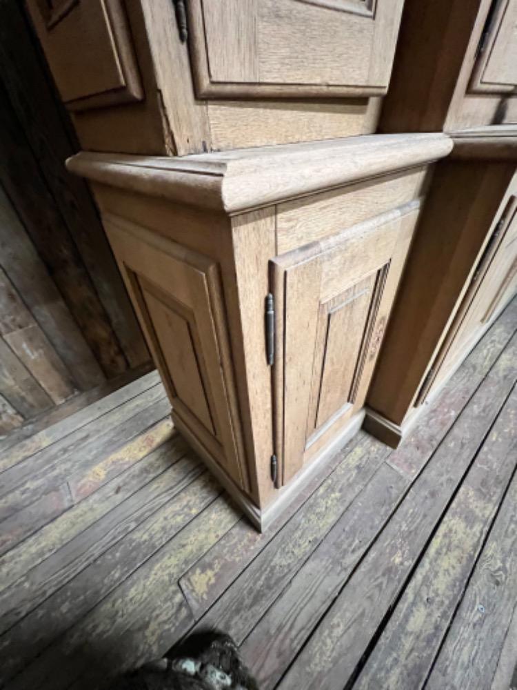 Washed oak cupboard, late 19th century 